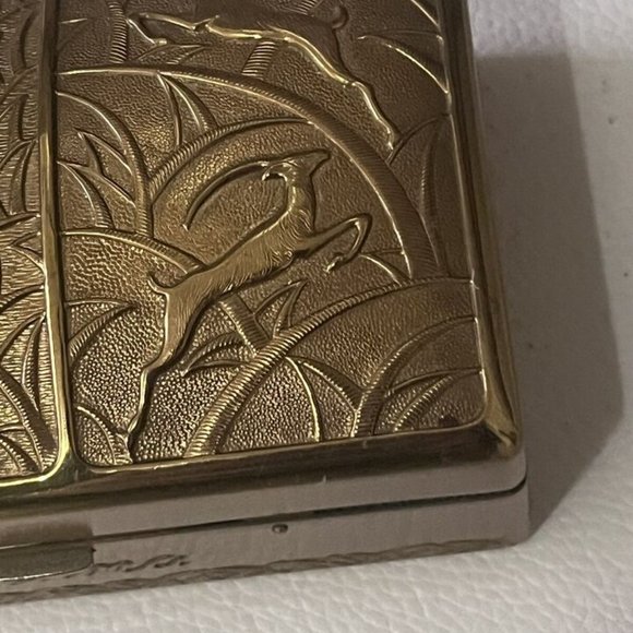 ART DECO CERTINA GOLD TONED VINTAGE JEWELRY WATCH CASE ETCHED ANTLOPE DESIGN - Picture 4 of 12